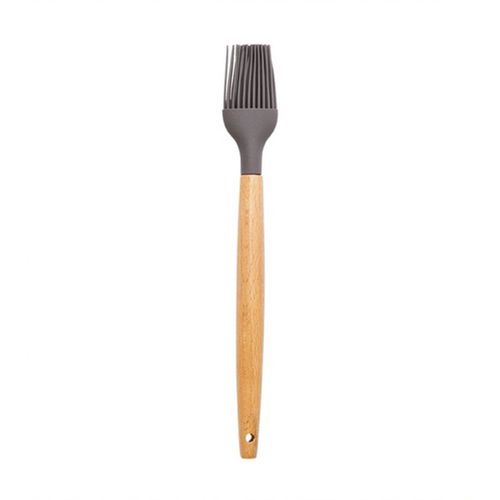Pincel de Silicone com Cabo ce Madeira Cinza Mozcada
