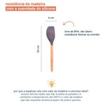 Espatula-Reta-de-Silicone-com-Cabo-de-Madeira-Cinza-Mozcada