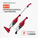 Aspirador-de-Po-Turbo-Cycle-Mondial-Vermelho-Preto-1500W--AP-40-R