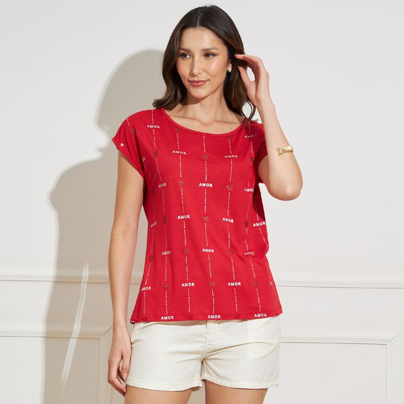 Blusa-Feminina-Viscose-Estampa-“Amor”-Vermelha