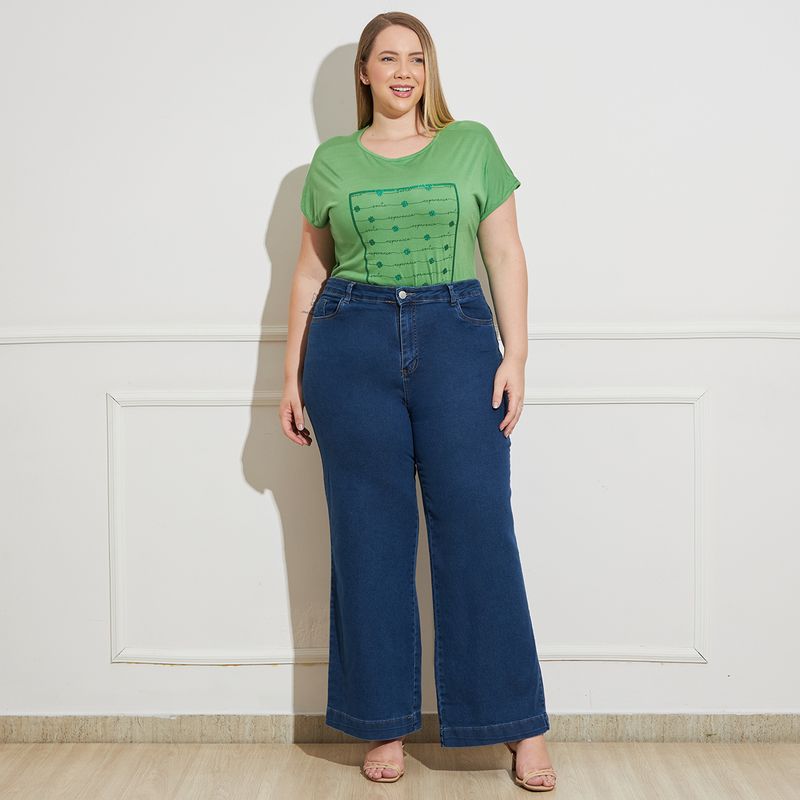 Blusa-Feminina-Plus-Size-Viscose-Estampa-Trevos-Verde