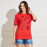 Camiseta-Feminina-Manga-Curta-Estampa-Coracoes-Vermelha