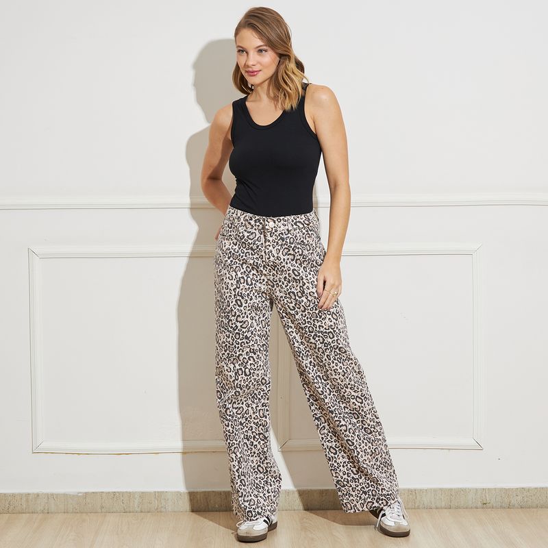 Calca-Feminina-Wide-Leg-Estampada-Animal-Print-Sawary
