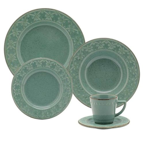 Aparelho De Jantar e Chá 20 Peças Malaquita Verde Oxford