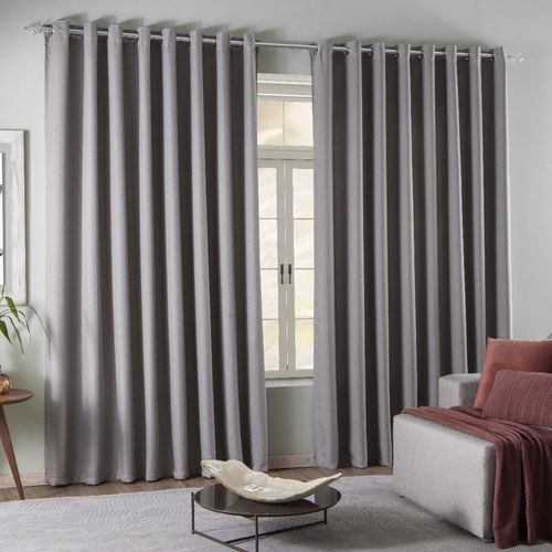 Cortina 1,80m x 2,70m Corta luz Cinza M&C Cortinas