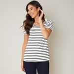 Blusa-Feminina-Listrada-Decote-Bordado