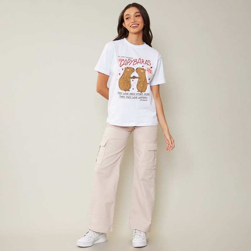Camiseta-Feminina-Algodao-Estampa-Capivaras