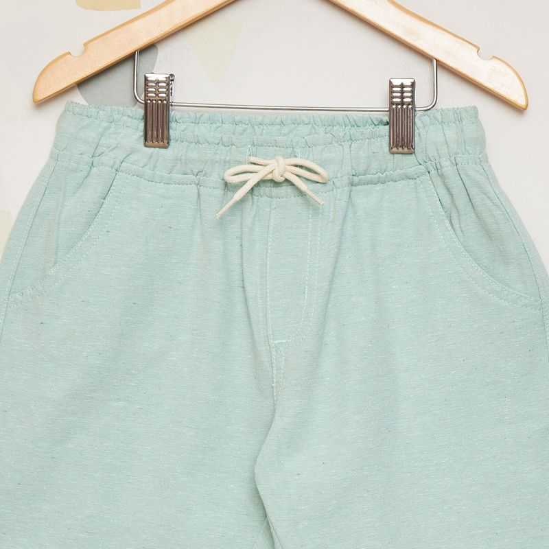 Bermuda-Infantil-de-Moletom-Eco-Verde-com-Cos-Ajustavel-