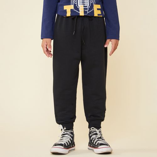 Calça Infantil Jogger Moletom com Bolso Azul-Marinho