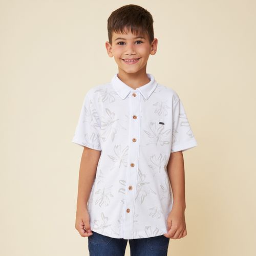 Camisa Infantil Manga Curta Full Print Flores