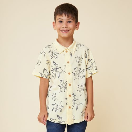 Camisa Infantil Manga Curta Full Print Flores
