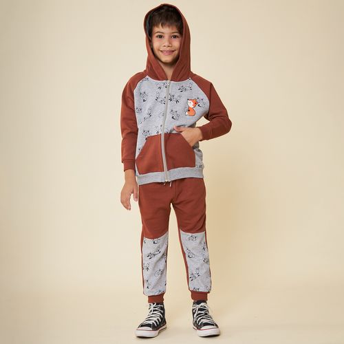 Conjunto Infantil Moletom Raposa com Capuz