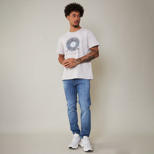 Sawary Calça Jeans Médio Masculina Skinny