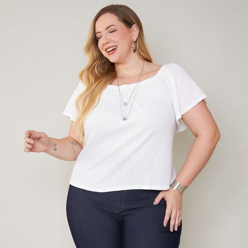 Blusa Feminina Plus Size Decote Lastex