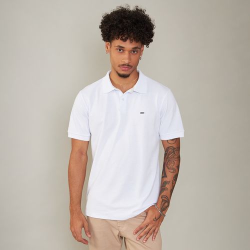 Camisa Polo Masculina Piquet Branca