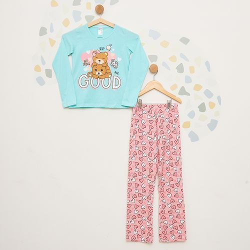 Pijama Infantil Manga Longa Estampado