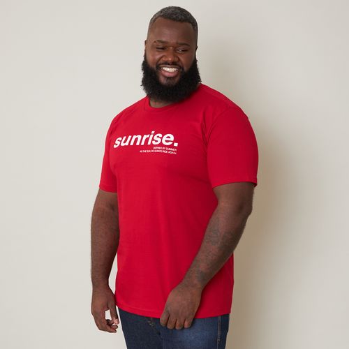 Camiseta Masculina Plus Size Sunrise Vermelha