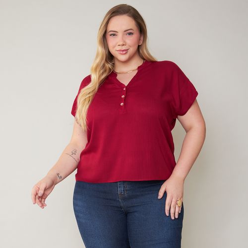 Blusa Feminina Plus Size com Botões