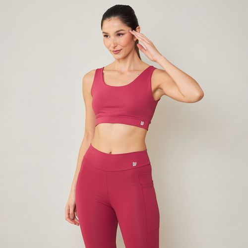 Top Esportivo Básico com Bojo Vinho Iron Wear