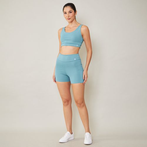 Shorts Feminino Esportivo com Bolso Verde Iron Wear