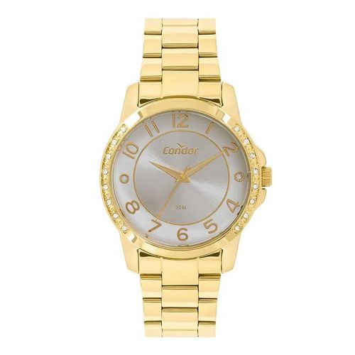 Kit Relógio Feminino Condor Dourado + Bracelete