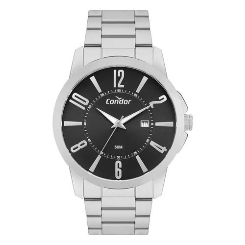Relógio Masculino Condor Prata e Preto