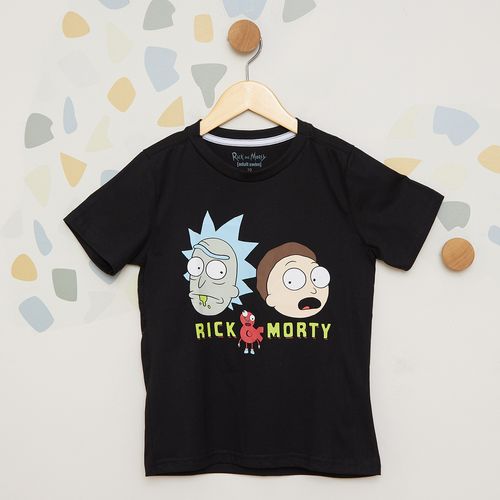 Camiseta Infantil Rick e Morty Preta