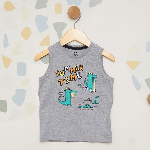 Regata Infantil Estampa Summer Time Cinza