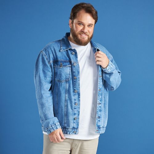 Jaqueta Jeans Masculina Plus Size