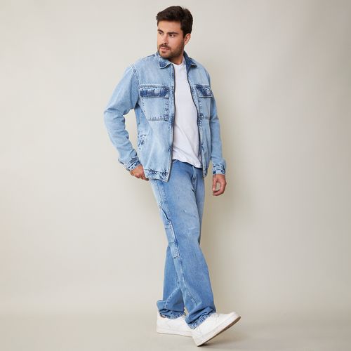 Calça Jeans Masculina Balloon com Corrente