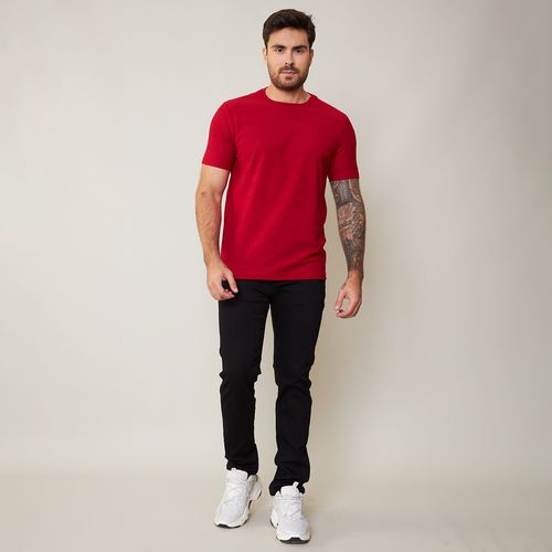 Sawary Calça Jeans Masculina Slim Sarja Preta