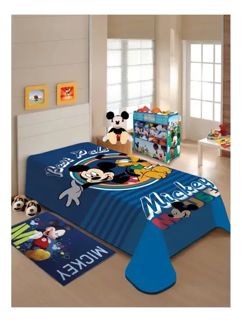 Cobertor Raschel Plus Solteiro Mickey 1,50mx2,00m Jolitex