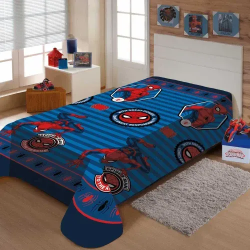 Manta Soft Solteiro 1,50 x 2,00m Homem-Aranha Fun Jolitex