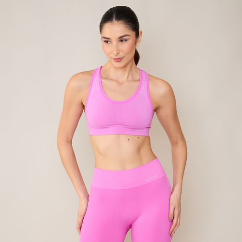 Top Esportivo Sem Costura Mescla Rosa Selene