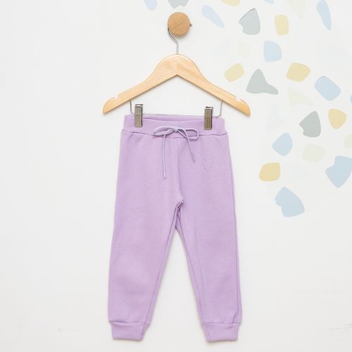 Calça Infantil Jogger Moletom Coração Strass