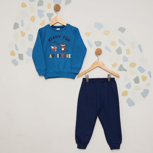 Conjunto Moletom Infantil com Blusa e Calça Azul