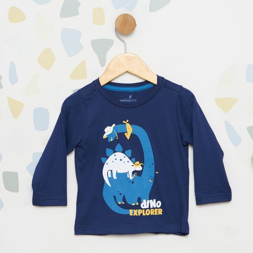 Camiseta Infantil Manga Longa Dinossauro