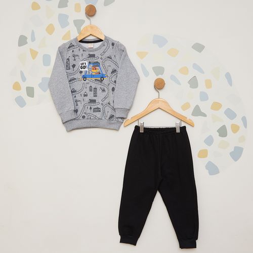 Conjunto Moletom Infantil com Blusa e Calça Mescla