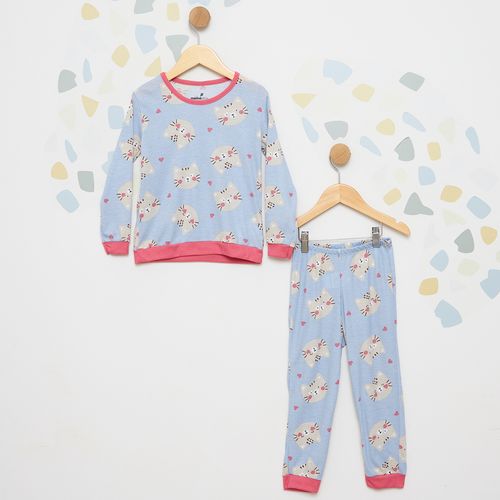 Pijama Infantil Calça e Blusa Estampado Azul