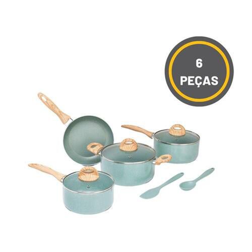 Jogo de Panelas Brinox Indução Ceramic Life Botanika 6 Peças