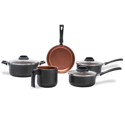 Jogo de Panelas Brinox Topázio Antiaderente Pro-Flon 5 Peças Cinza Range