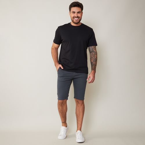 Murano Bermuda Masculina Chino em Sarja Chumbo