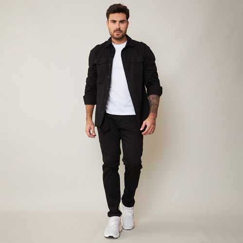 Murano Calça Jeans Masculina Slim Sarja Preta