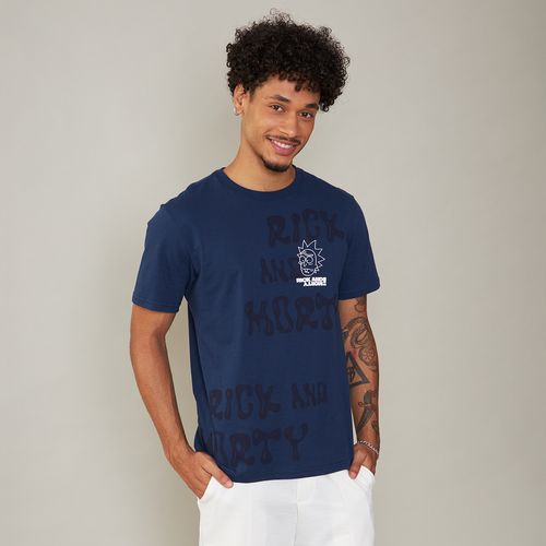 Camiseta Masculina Rick e Morty Azul Marinho