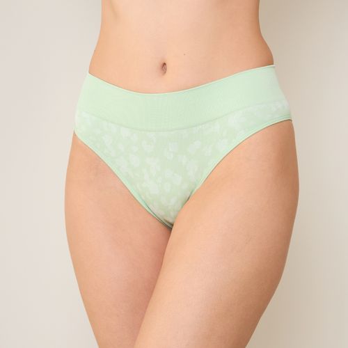 Calcinha Tanga Jacquard Sem Costura Flor De Cerejeira Verde Zee Rucci