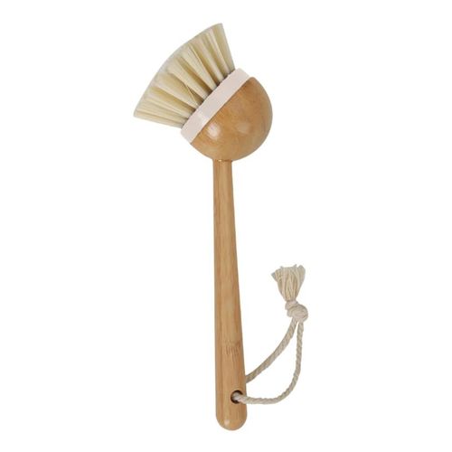 Escova de Limpeza Redonda com Cabo Longo de Bambu Oikos