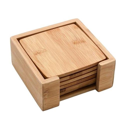 Porta Copos Quadrado 6 Peças de Bambu Oikos