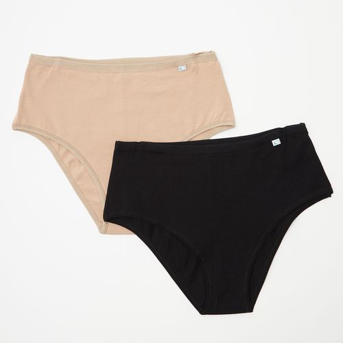 Kit Calcinha Delcotton Cintura Alta Lisa 2 Peças