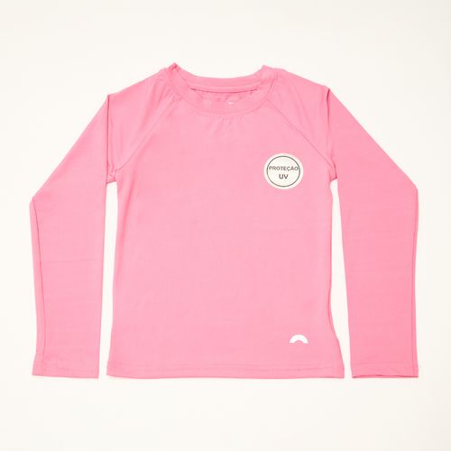 Camiseta Infantil Feminina de Proteção UV Rosa