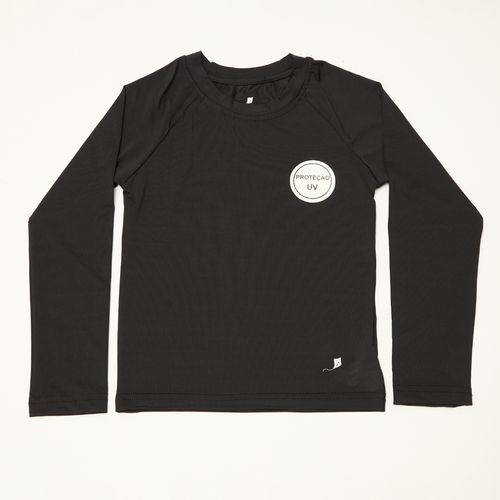 Camiseta Infantil Feminina de Proteção UV Preta